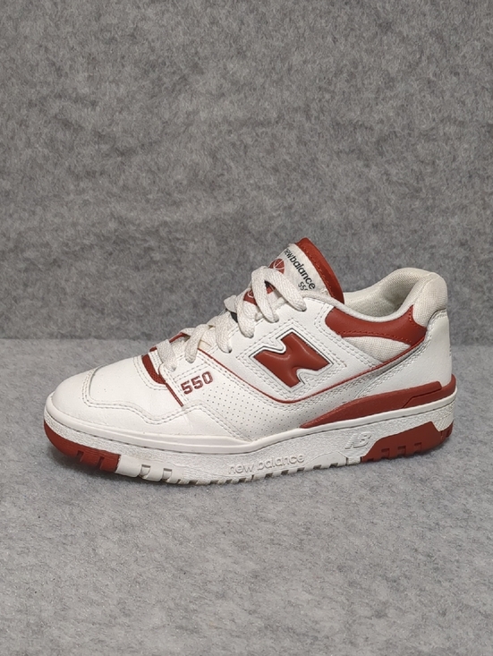 New Balance Shoes - New Balance 550 White and Red Low-Top leather Women's Sneakers, Size 6.5